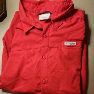 Columbia Pink Long-Sleeve Button Shirt